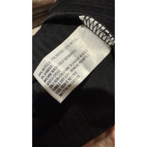 Women’s Ribbed Black Long Sleeve Mock Neck Top , Stretch Mid Length Xx New W Tag - Picture 5 of 5